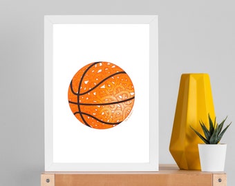 Print - Basketball Ball --- A4 Poster -