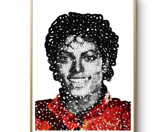 Print - Portrait of Michael Jackson --- A4 Poster -