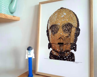 Print - Portrait of C3-PO --- Star Wars Collection #3 --- A4 Poster