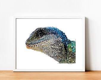 Print - Lizard Portrait --- A4 Poster -
