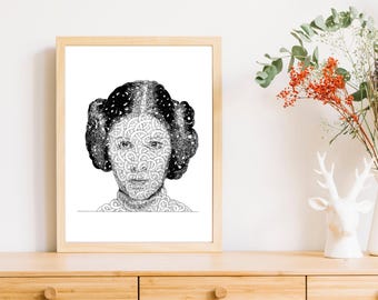 Print - Portrait of Leia Organa --- Star Wars Collection #5 --- A4 Poster