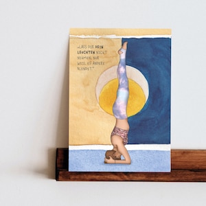 YOGA POSE KARTE - Yoga Postkarte - Asana Illustration  Kopfstand - Sirasana