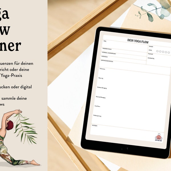 Yoga Flow Sequenz Planer - Template Yoga Klassen Planen (deutsch) PDF