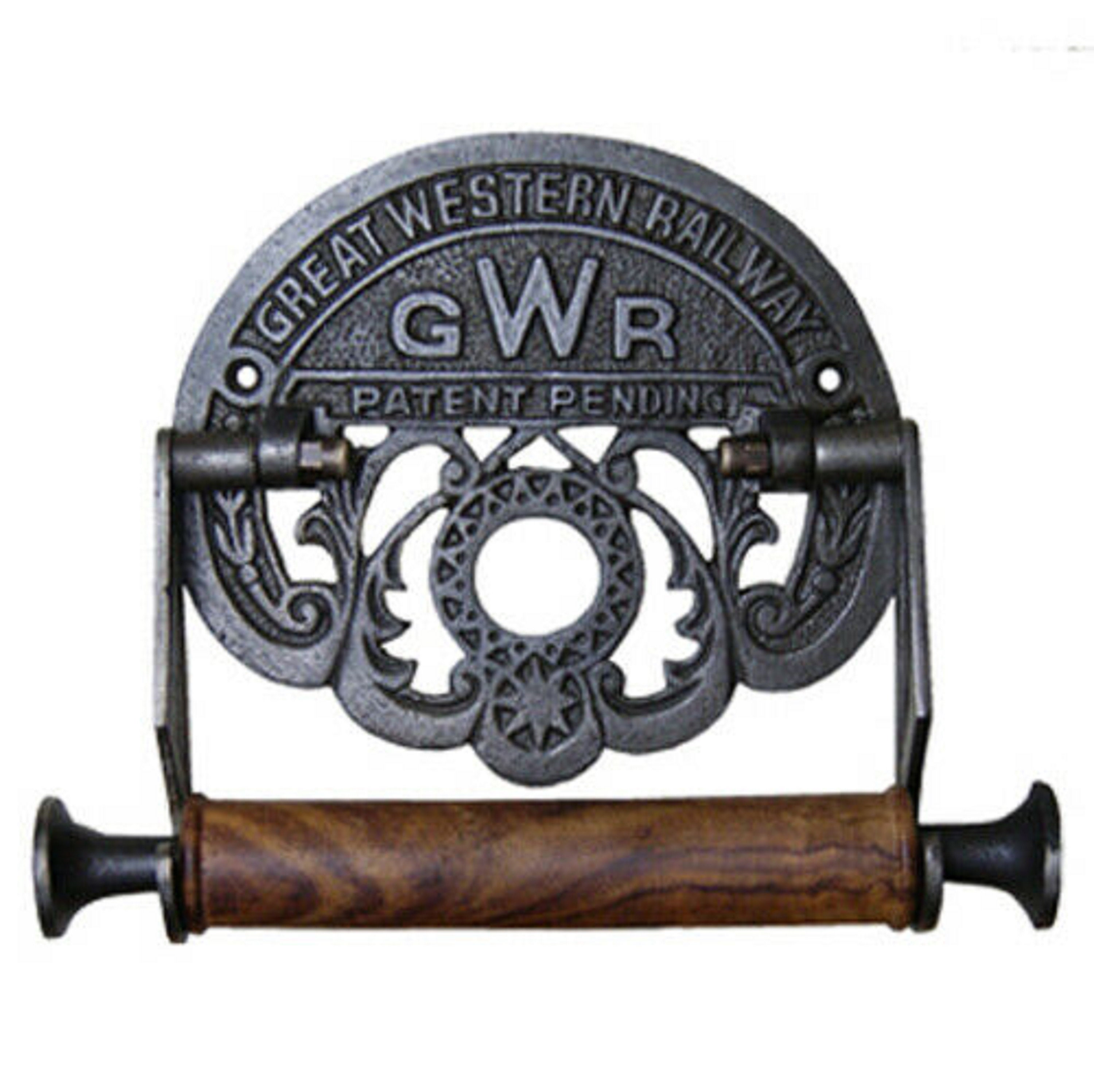 GWR Cast Iron Toilet Roll Holder Novelty Vintage Retro GREAT WESTERN RAILWAY 