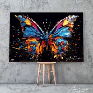 Vlinderprints muurkunst, vlinderwanddecoratie, zwarte muurkunst ingelijst, vlinderschilderij, moderne kunst canvas schilderij
