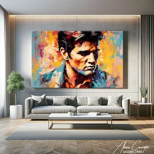 Elvis Presley Pop Art Canvas Wall Art, Gifts For Music Lovers Home Decor, Music Wall Decor, Graffiti Canvas Art, Elvis Presley Print