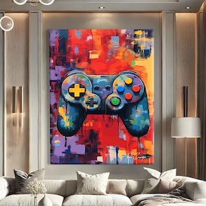 Gaming Dekor Wandkunst, Hypebeast Dekor Wandkunst Leinwand, Videospiel Kunstdruck, Graffiti Wandkunst Leinwand, Pop Art Leinwand, Gaming Poster gerahmt