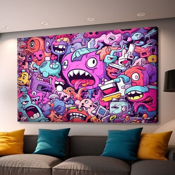 Doodle Painting Etsy