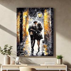 Gold Canvas Art Print, Black Love Art Prints, Love Poster Canvas, Urban Wall Art Canvas, Romantic Bedroom Art Print, Couple Gifts For House