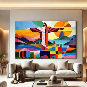 Rio De Janeiro Wall Art, Brazilian Art Print, Mid Century Modern Wall Art Framed, Christian Modern Art Prints, Brazilian Wall Art