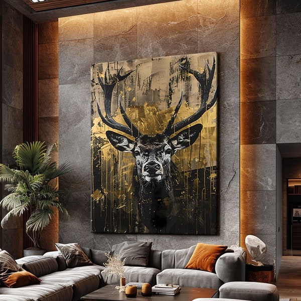 Rustic Wall Art Decor, Deer Hunting Prints, Farmhouse Wall Decor Living Room, Forest Animal Wall Art Prints, Rustic Farmhouse Decor Wall