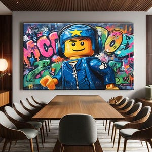 Stampa Pop Art incorniciata, stampa artistica di graffiti, stampa artistica hip hop su tela, pittura urbana, stampa Pop Art su tela, stampa sopra il letto, stampe colorate per la cameretta dei bambini