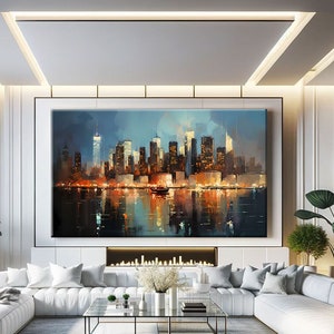 NYC Print Art, Abstract Cityscape Prints, Cityscape Canvas Print, Abstract New York City Canvas, New York Skyline Prints, Above Bed Art