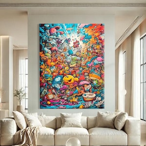Graffiti-Wandkunst-Leinwand, Street-Art-Gemäldedrucke, Graffiti-Kunst-Leinwandgemälde, Street-Art-Wandkunst-Wohnzimmer, Graffiti-Gemälde