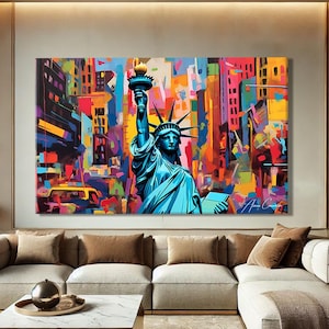 Modern Graffiti Art Canvas Original, Andy Warhol Print New York, Street Art On Canvas, New York City Art Work, Graffiti Wall Art Canvas