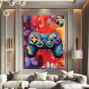 Gaming Decor Wall Art, Hypebeast Decor Wall Art Canvas, Video Game Art Print, Graffiti Wall Art Canvas, Pop Art Canvas, Gaming Poster Framed