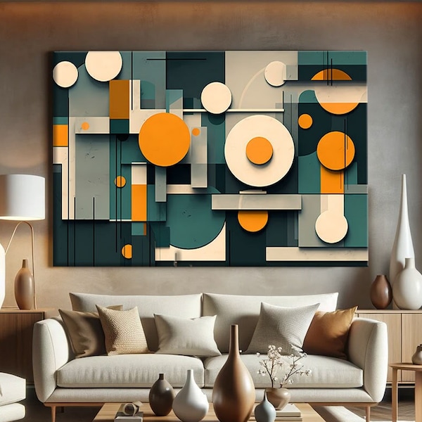 Geometric Canvas Wall Art, Trendy Wall Decor Print, Contemporary Abstract Art Prints, Contemporary Art Canvas, Above Couch Wall Art