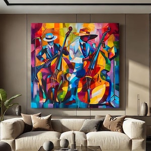 Abstrakte Musikkunst, Jazz-Drucke, bunte abstrakte Kunst gerahmt, Jazz-Club-Poster, abstrakter moderner Kunstdruck, Überbett-Dekor, Jazz-Geschenke