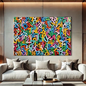 Stampe Pop Art per bambini, stampe di graffiti, stampe su tela di street art di grandi dimensioni, stampe da parete Pop Art per camera da letto, quadri urbani, stampe per camerette