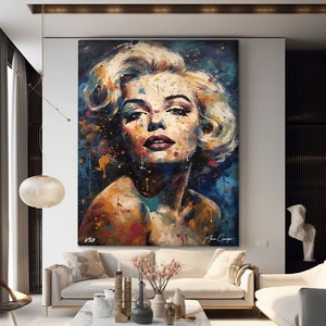 Stampa artistica da parete di Marilyn Monroe, stampa su tela di graffiti, stampa di street art, stampa artistica da parete di celebrità, stampe artistiche da parete colorate, decorazione da parete Hypebeast