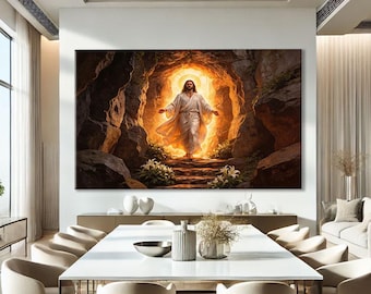Christian Artwork For Walls, Catholic Gifts for Men, Resurrection Art Print, Biblical Wall Art Print, First Communion Gifts For Boys