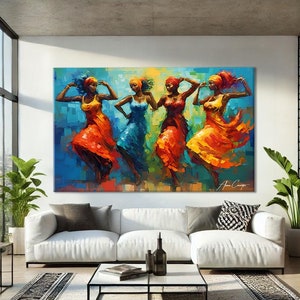 Stampe da parete africane su tela, donne africane che dipingono quadri astratti, poster d'arte afroamericana, regalo di anniversario per lui, stampe da parete alla moda blu