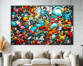 Graffiti Print, Pop Culture Wall Art Painting, Street Art Canvas, Graffiti Wall Art Framed, Pop Culture Wall Art, Graffiti Canvas Art Print