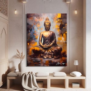 Buddha Wall Art Print, Meditation Wall Art Printable, Buddha Canvas Wall Art, Zen Canvas Wall Art, Abstract Buddha Art Canvas