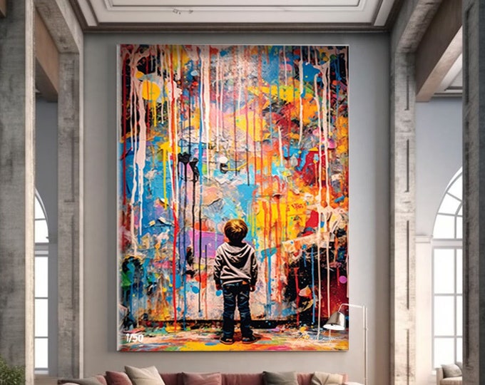 Street Art Prints Framed, Modern Pop Art Wall Art Large, Pop Culture Art Print, Street Art