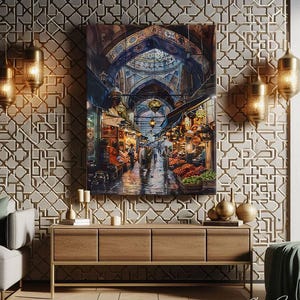 Persian Art Print, Oriental Prints, Middle Eastern Art Print Canvas, Oriental Decor Modern, Traditional Wall Art, Middle Eastern Decor