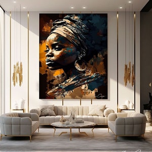 Black Girl Art Print, African Wall Art Canvas, Black Girl Wall Art Canvas, African Canvas Painting, Black Girl Poster And Print, African Art