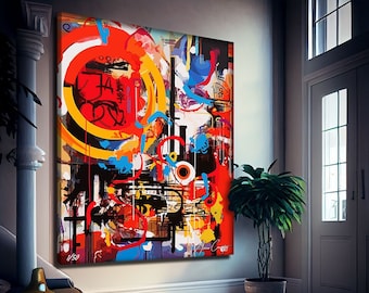 Modern Wall Art Large, Above Bed Decor, Oversized Wall Art, Extra Large Wall Art Abstract, Modern Art Canvas Painting, Abstract Art Canvas