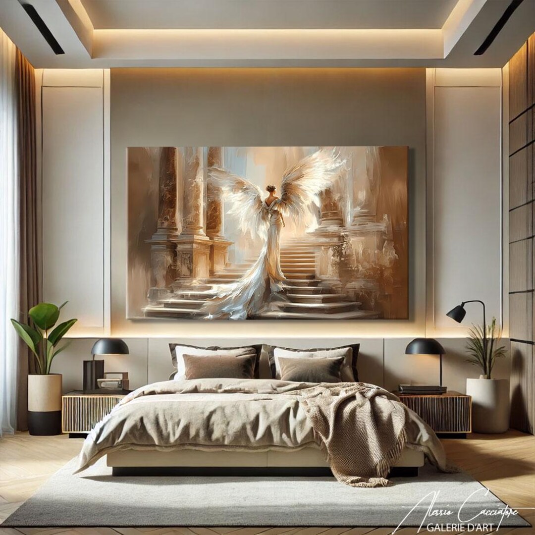Large Christian Wall Art Print, Angel Wings Wall Decor, Religious Gifts ...