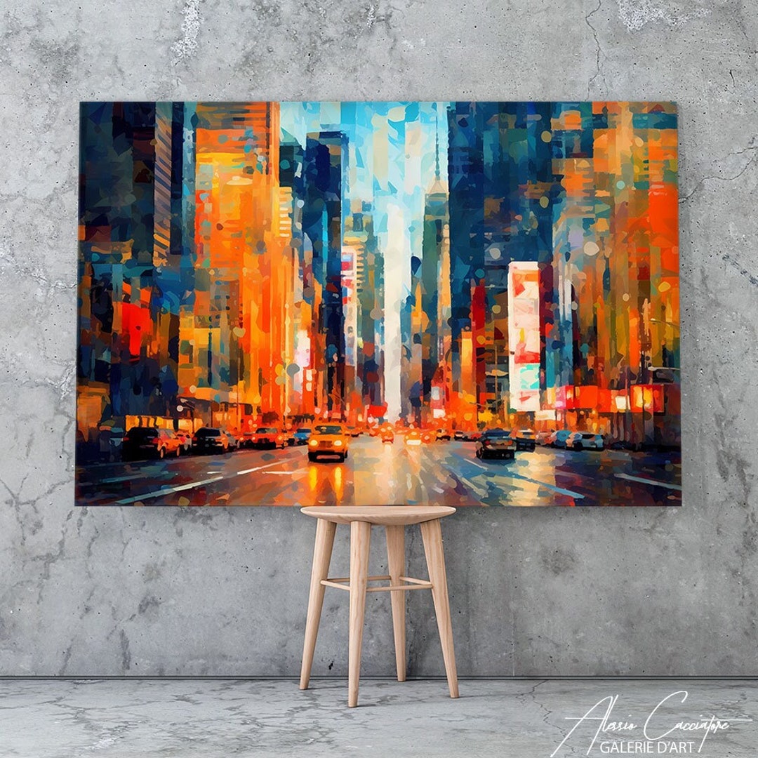 NYC Skyline Painting New York City Print Modern Abstract Art - Etsy
