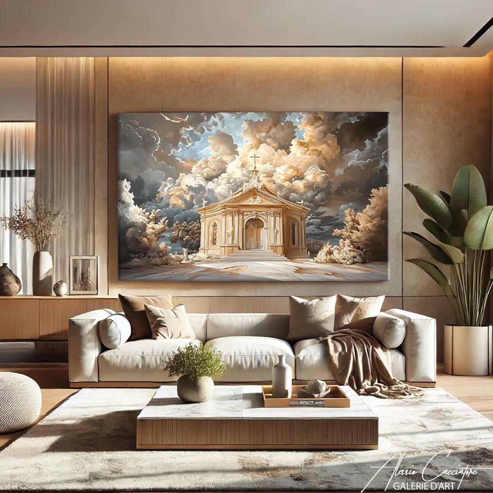 Renaissance Art Large, Church Wall Decor, Baroque Art Print, Renaissance Painting Heaven, Baroque Wall Decor, Catholic Gifts Boys