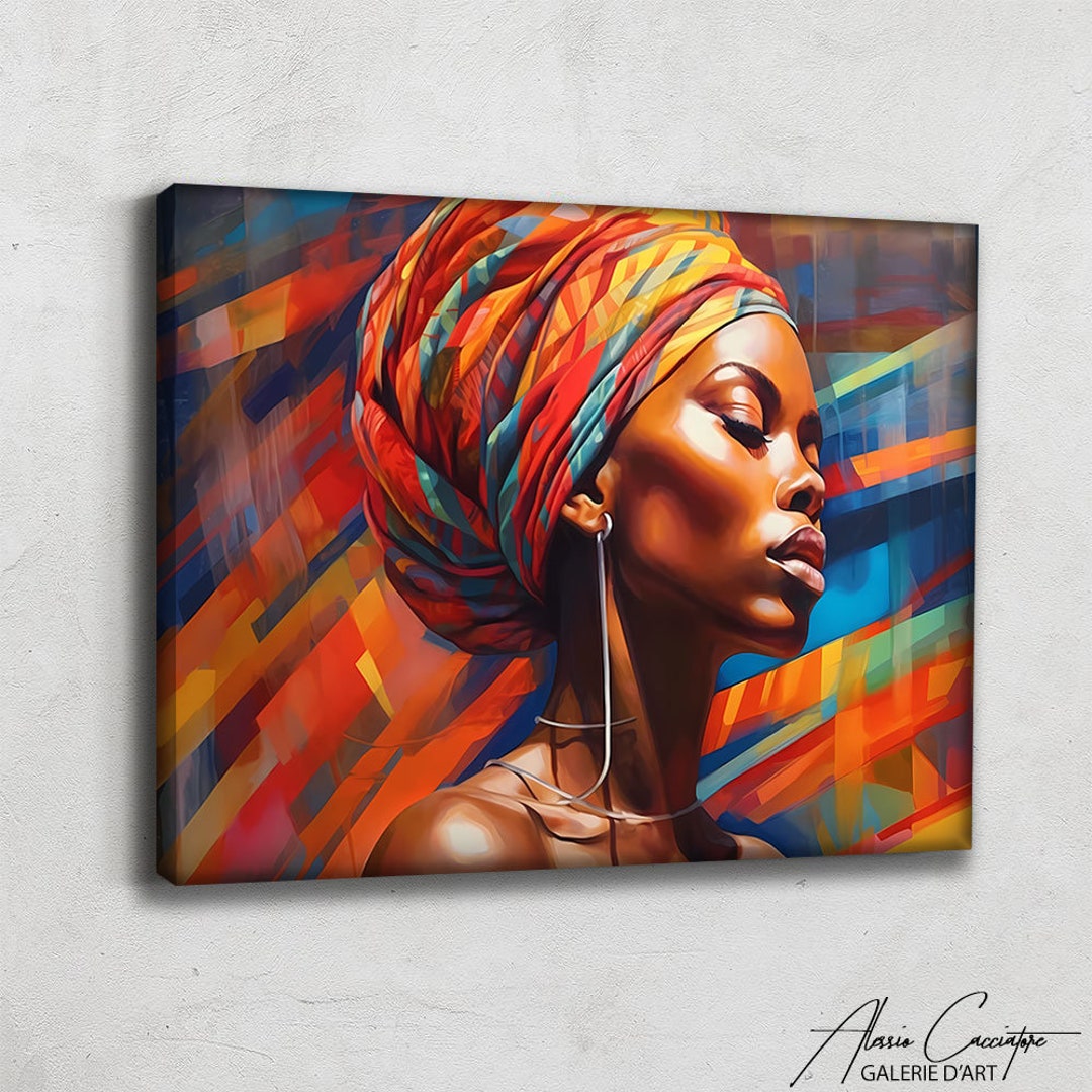African Art Wall Decor African Woman Painting Modern African Etsy