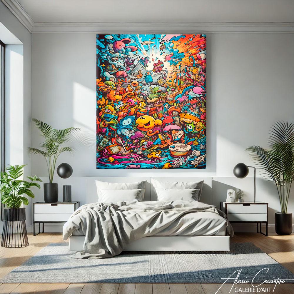 Pop Art Wall Art Original, Extra Large Wall Art Framed, Pop Art