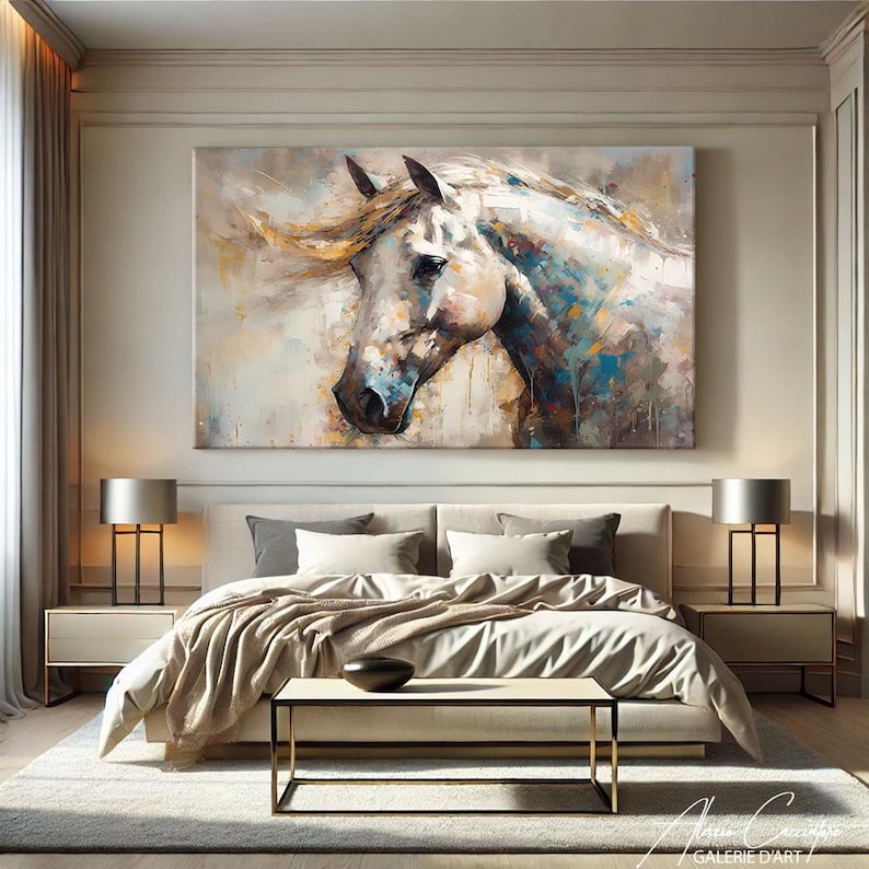 Horse Decor Home, Equestrian Wall Art, Horse Canvas Art, Large ...