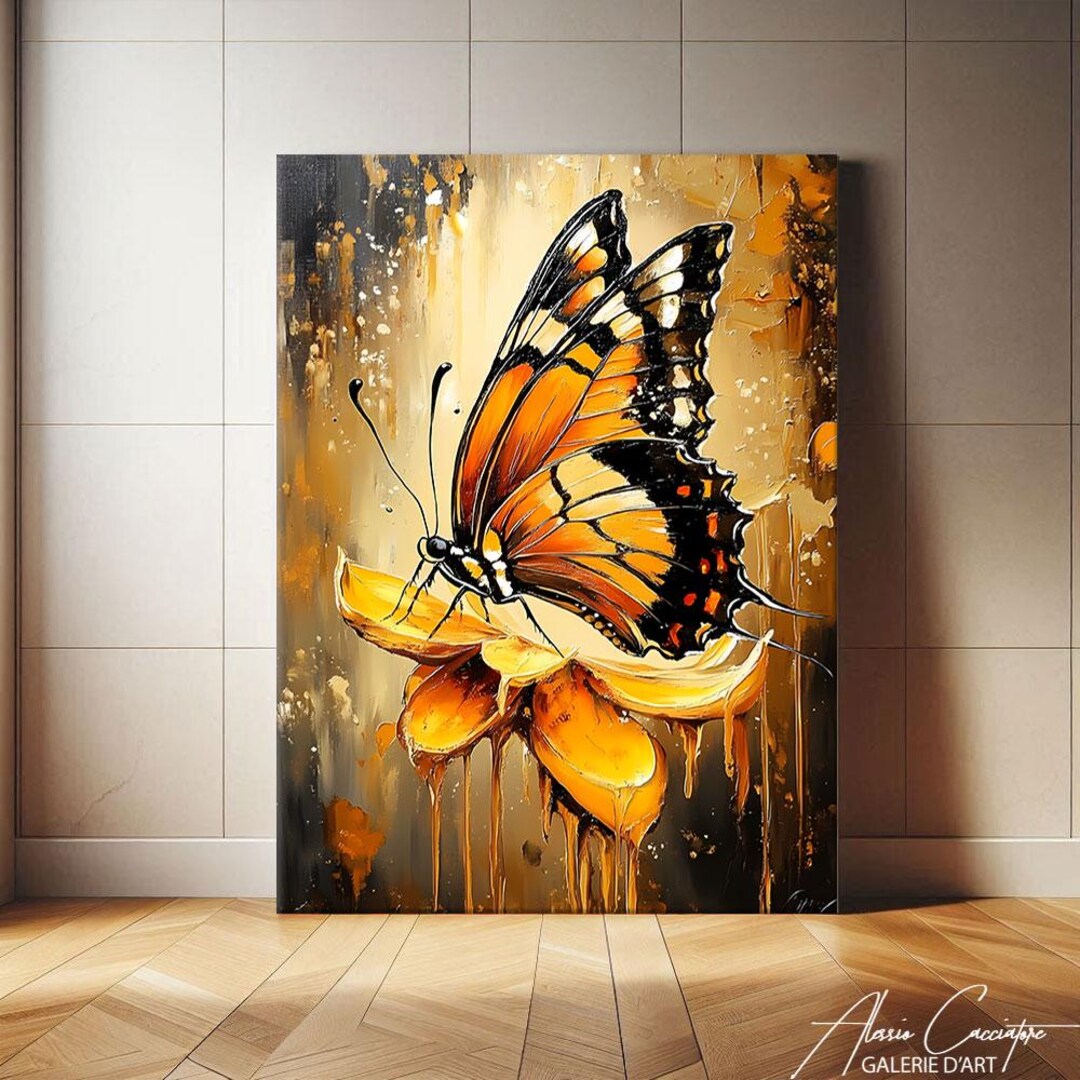 Monarch Butterfly Wall Art Print, Modern Botanical Art Print, Large ...