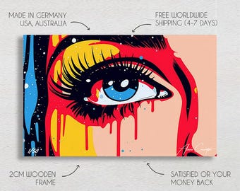 古塔つみ over print POP ART canvas blue ED11 古塔つみ over print POP ART canvas blue ED11 - メルカリ