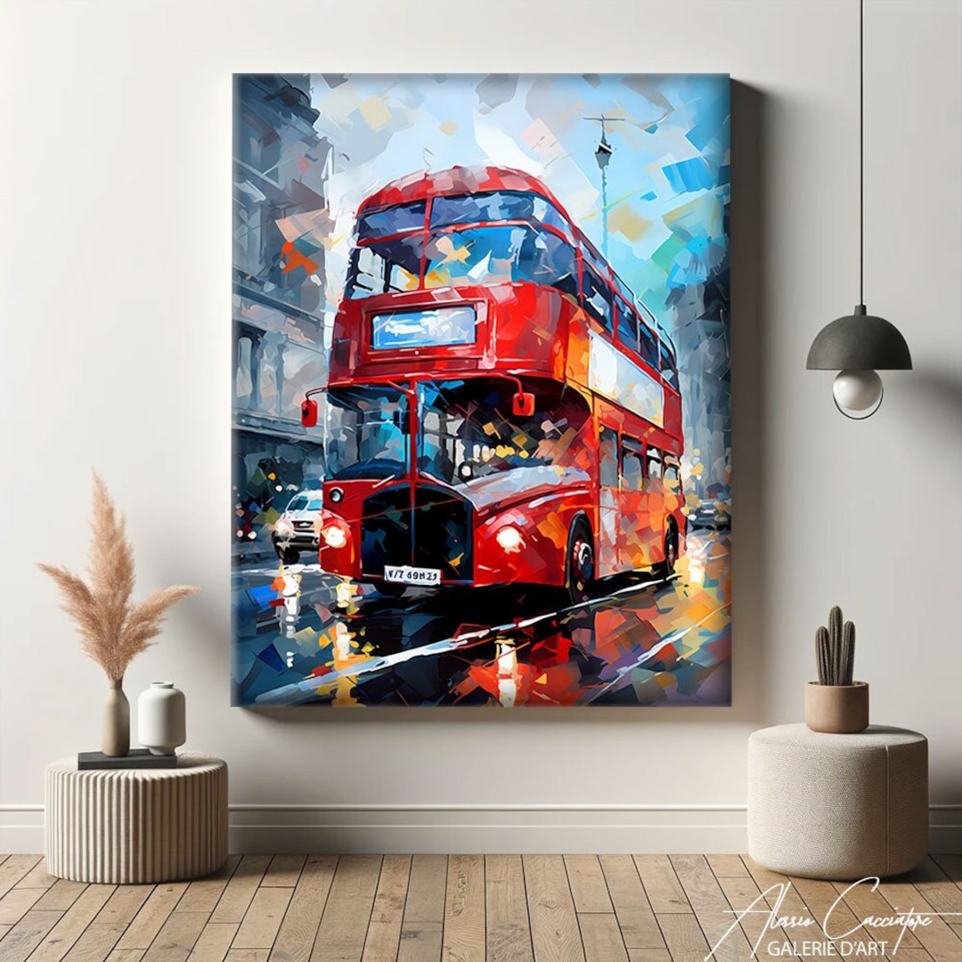 Colorful Canvas Wall Art Large, London Prints Wall Art, Modern Abstract