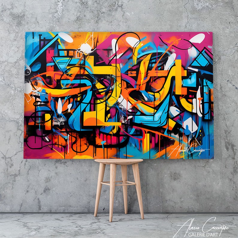 Graffiti Art Canvas Prints, Modern Pop Art Wall Prints, Large Colorful ...