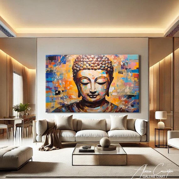 Zen Decor Buddhist Room Pink Buddha Wall Art Print, Yoga Decor,