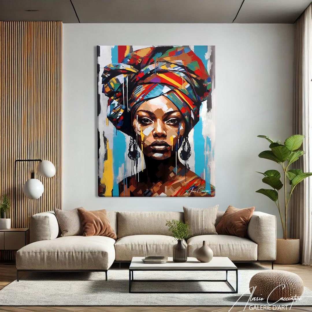 African American Art Prints Framed, Colorful Wall Art Abstract Large ...