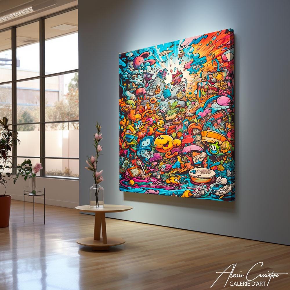 Pop Art Wall Art Original, Extra Large Wall Art Framed, Pop Art