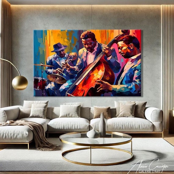 Jazz Wall Art Print, Funky Decor Home Decor, Music Wall Art Canvas