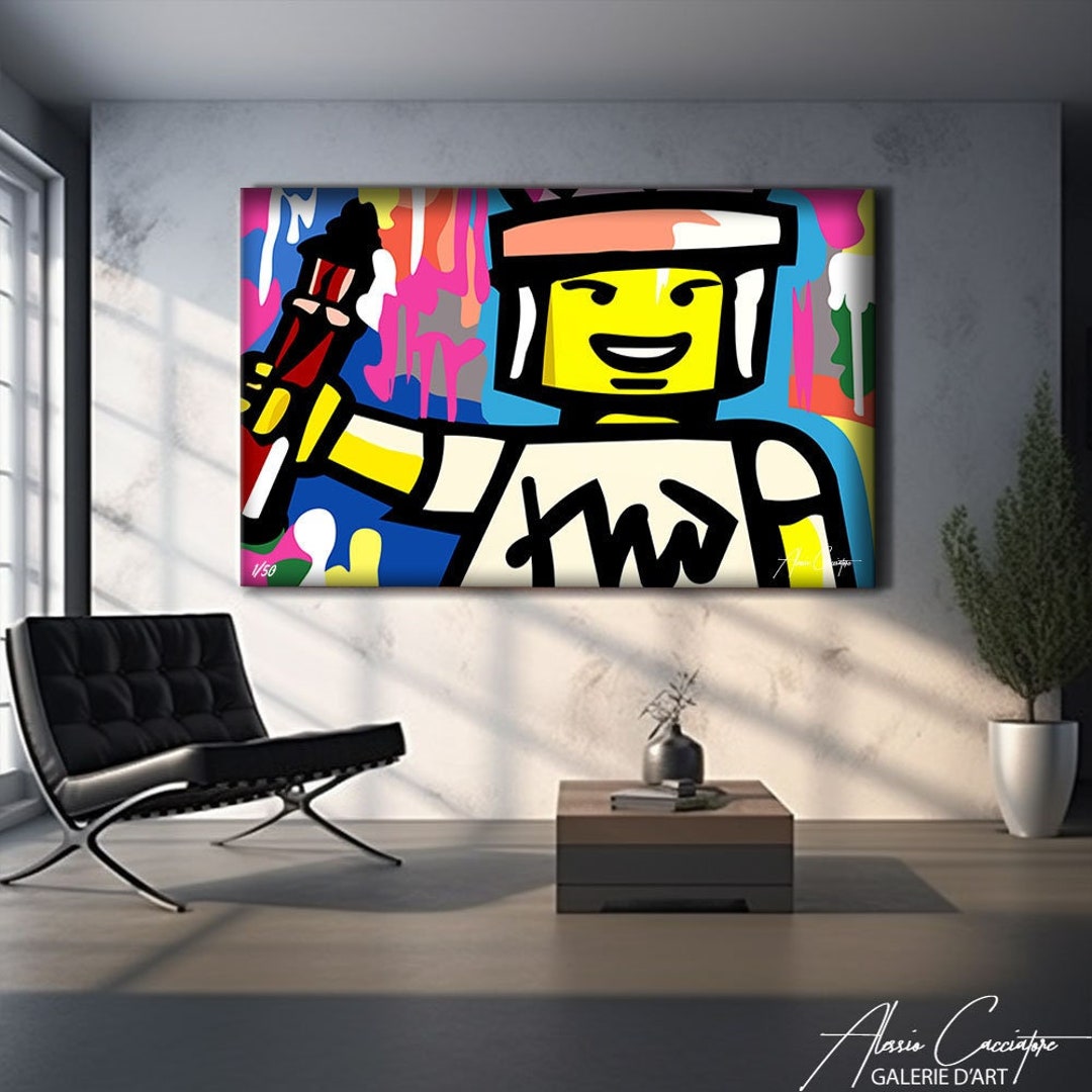 Large Pop Art Print Wall Art Modern Painting Colorful Wall Etsy