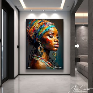 Black Girl Art Print, Black Woman Art Painting, African Wall Art Canvas Abstract, Black Girl Painting, Black Woman Print Watercolor