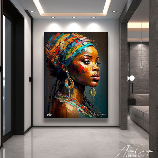 Black Girl Art Print, Black Woman Art Painting, African Wall Art Canvas Abstract, Black Girl Painting, Black Woman Print Watercolor