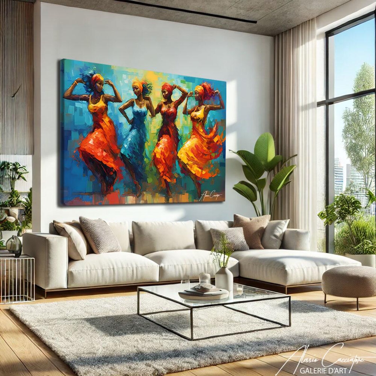 African Wall Art Canvas, African Women Painting Abstract, African ...